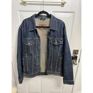 Route 66 Mens Denim Dark Acid Washed Jacket Size Medium